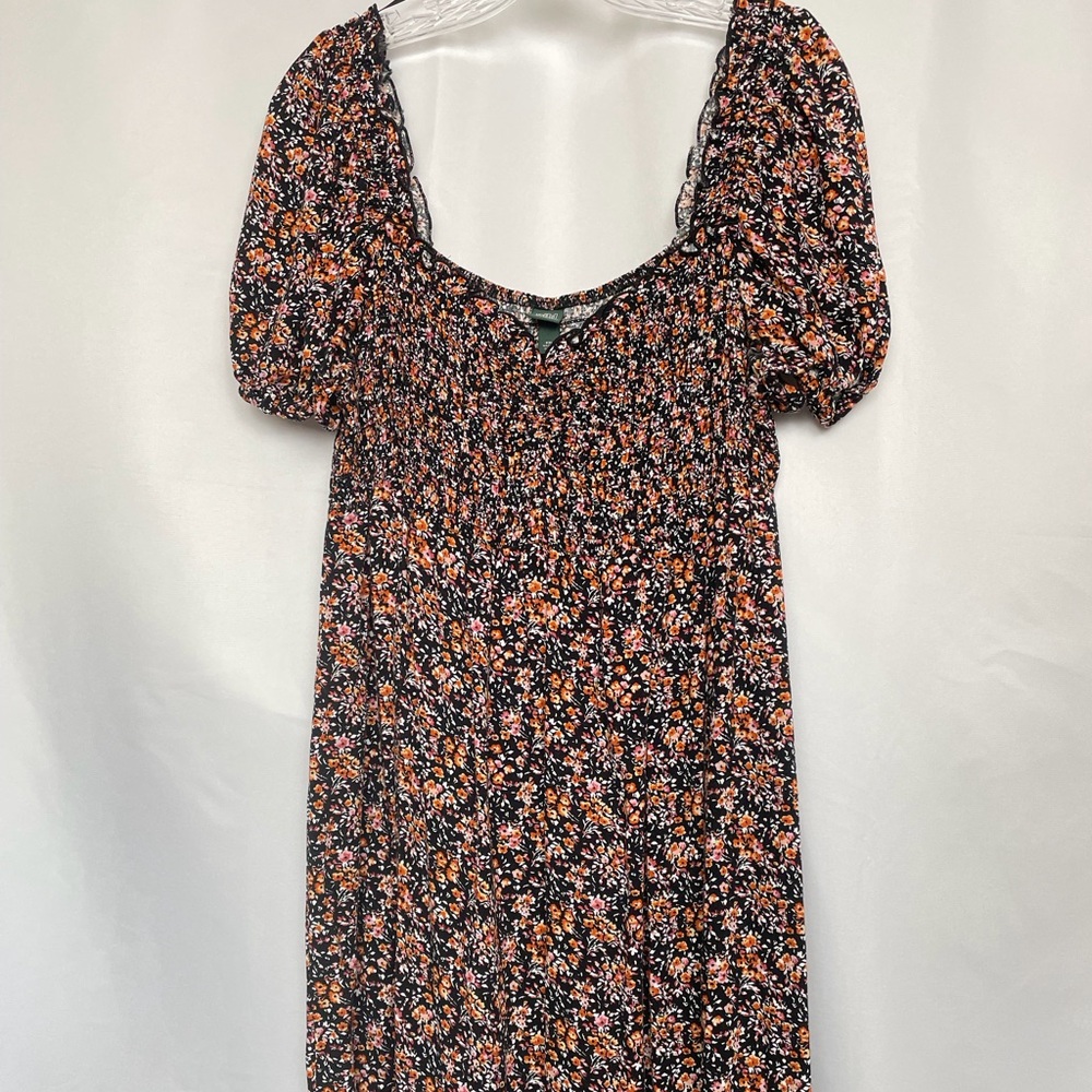 NWT DarkRomantic Cottagecore Boho Floral Midi Dress Soft 90s Grunge Milkmaid XXL